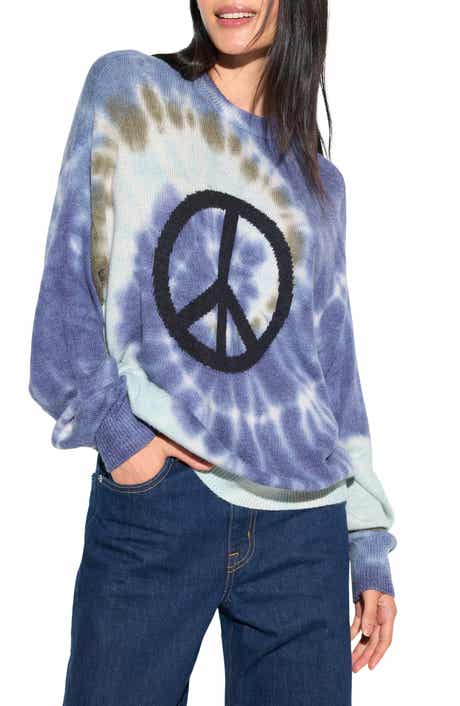 Spiritual Gangster Maude Peace Sign Tie Dye Sweater