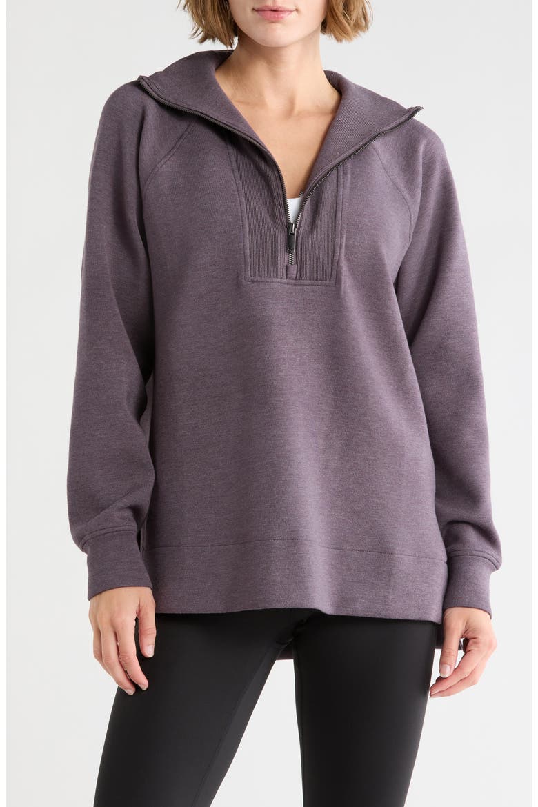 Air Essentials Brushed Half-Zip Sweatshirt, Main, color, HEATHER STORM