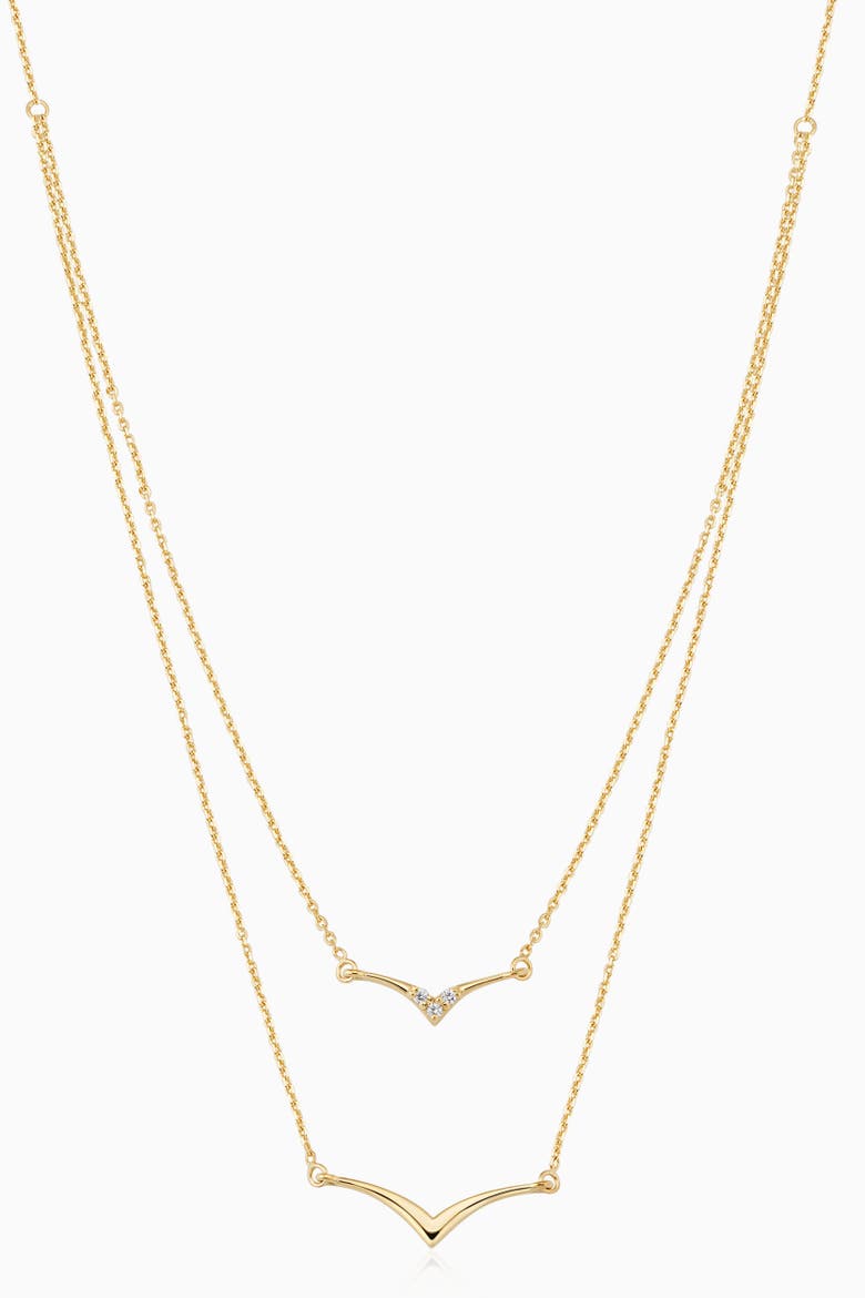 14K Yellow Gold Fly High Layered Pendant Necklace, Main, color, Yellow Gold