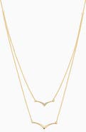 Oradina 14K Yellow Gold Fly High Layered Pendant Necklace