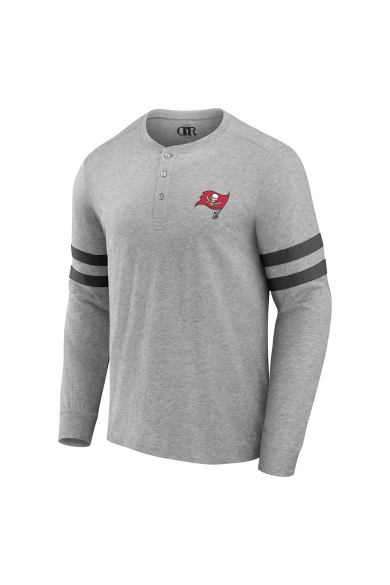 Men's NFL x Darius Rucker Collection by Fanatics Heather Gray Tampa Bay Buccaneers Henley Long Sleeve T-Shirt, Alternate, color, Heather Gray