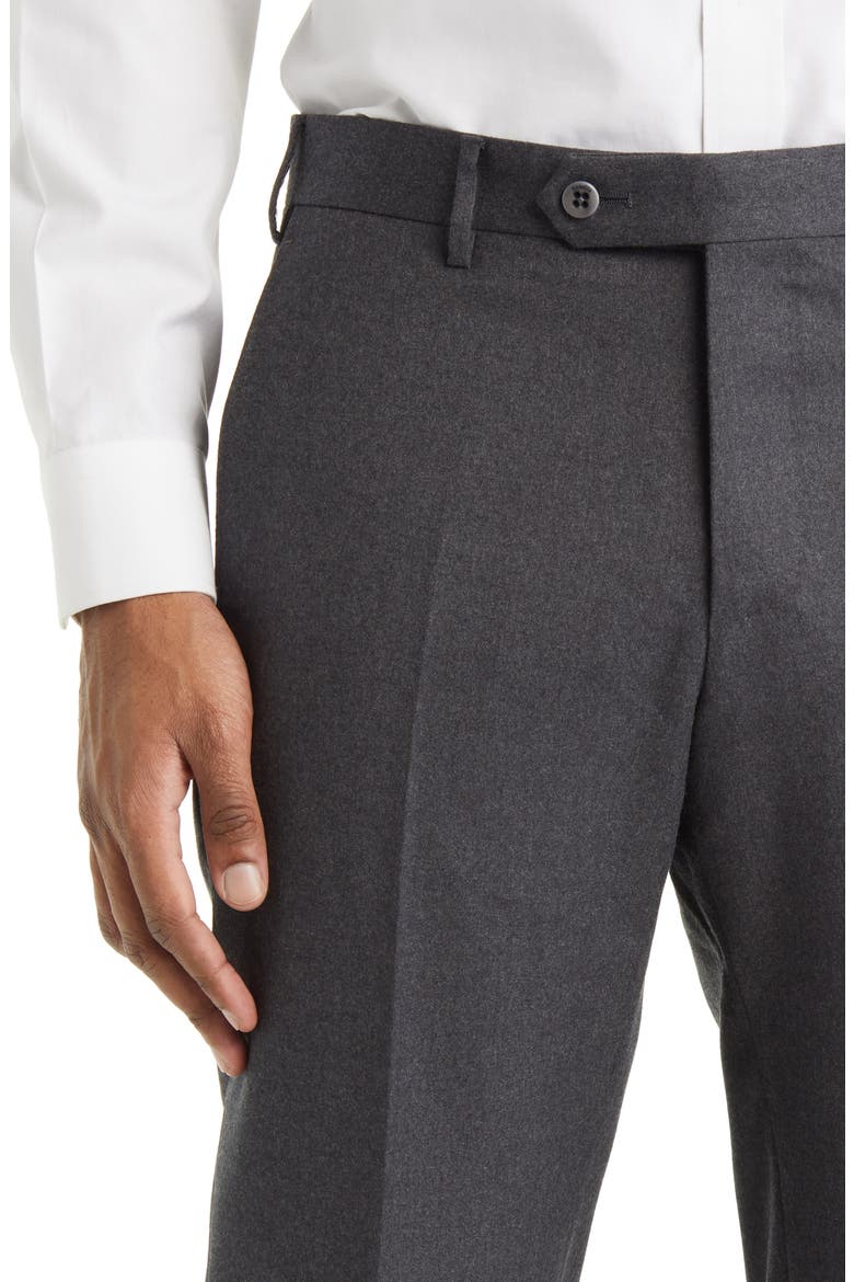 Parker Flat Front Stretch Wool Flannel Trousers (Nordstrom Exclusive), Alternate, color, DARK GREY