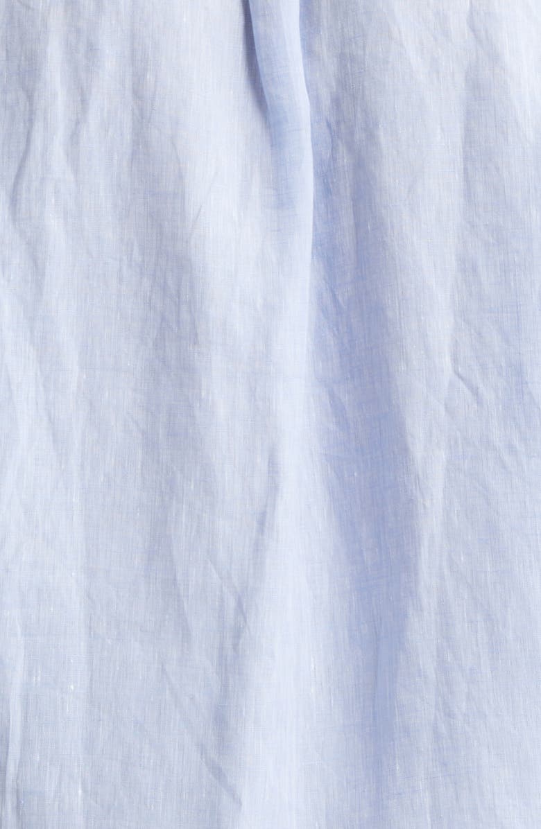 ISAIA Superlino Short Sleeve Linen Button-Up Shirt, Alternate, color, Pastel Blue