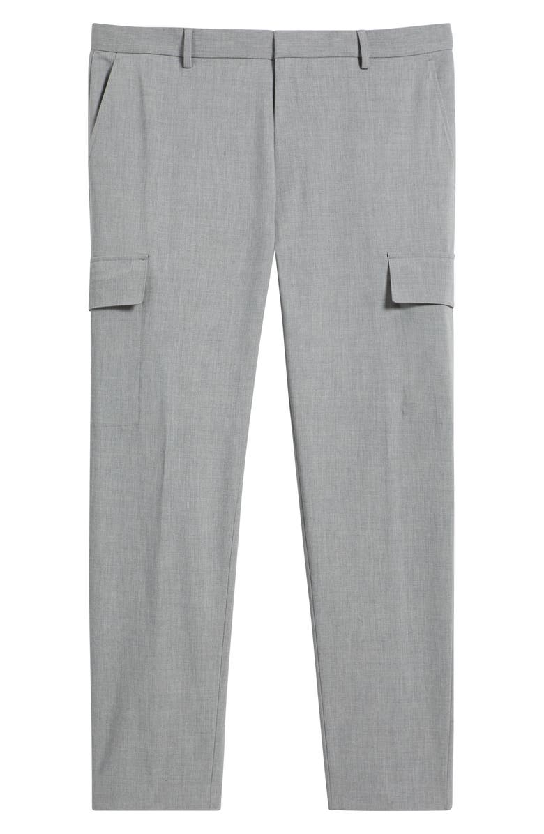 BOSS Pepe Flat Front Stretch Cargo Pants, Main, color, Medium Grey