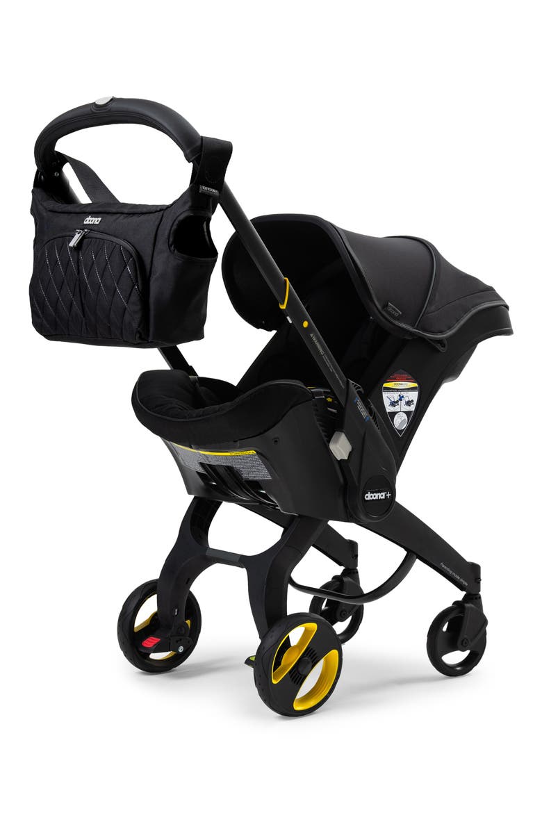 Midnight Edition Convertible Infant Car Seat/Compact Stroller System with Base & Essentials Bag Set, Main, color, MIDNIGHT