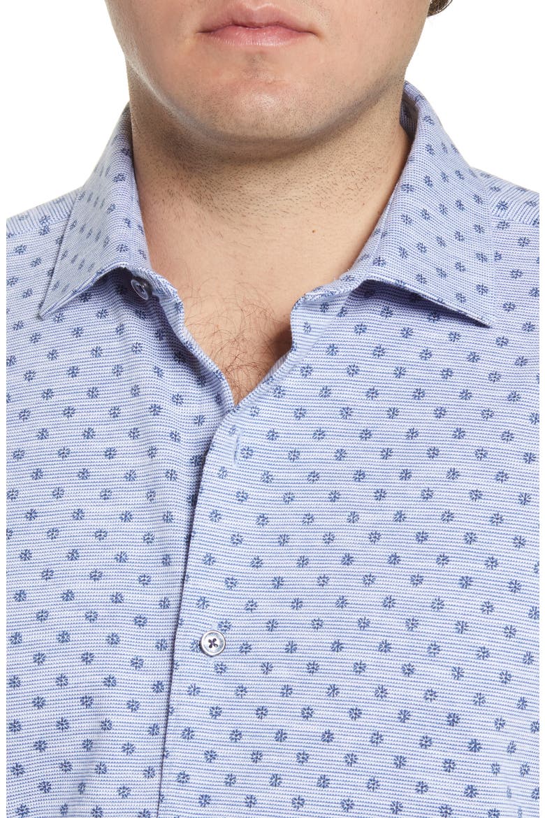 Regular Fit Knit Button-Up Shirt, Alternate, color, CLASSIC BLUE