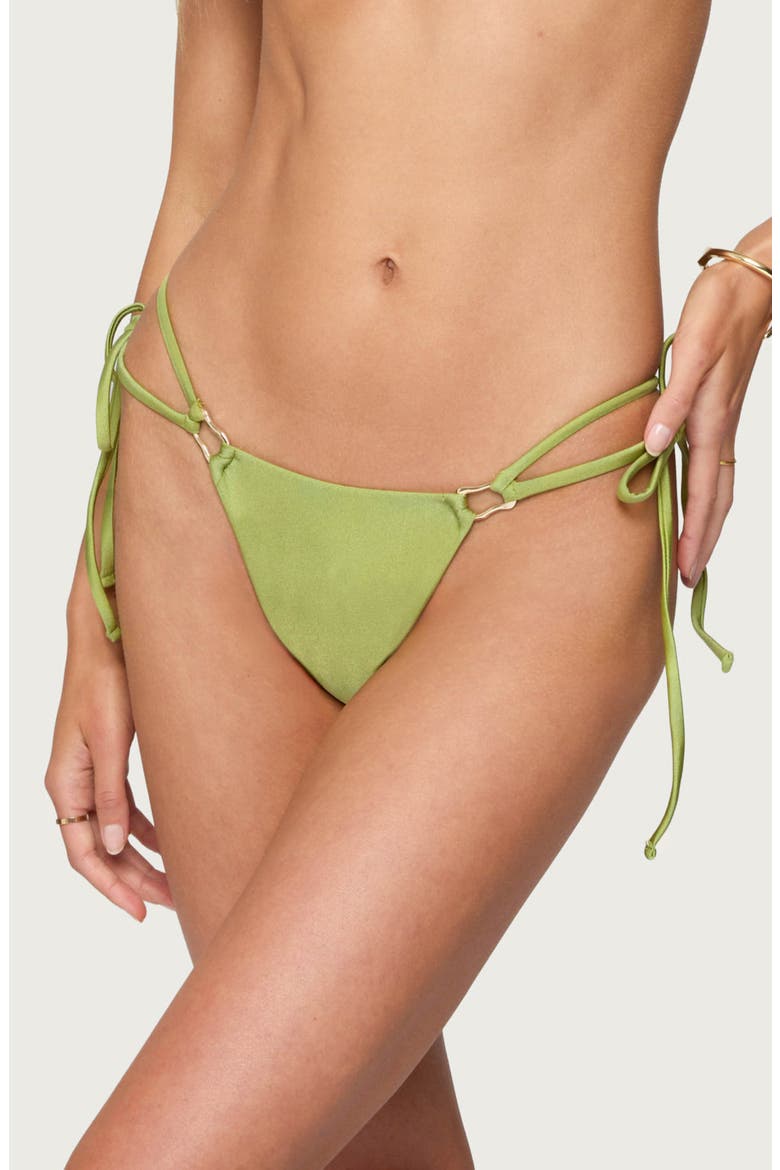 Neve String Bikini Bottoms, Alternate, color, GREEN