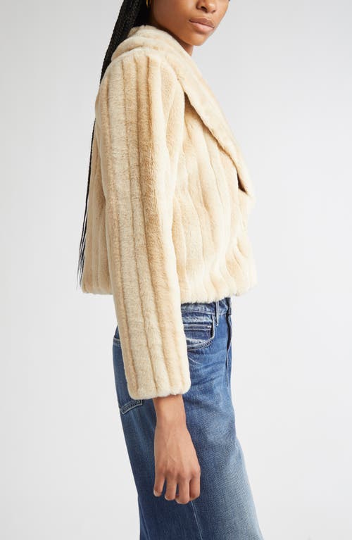 L'agence Davy Crop Faux Fur Jacket In Neutral