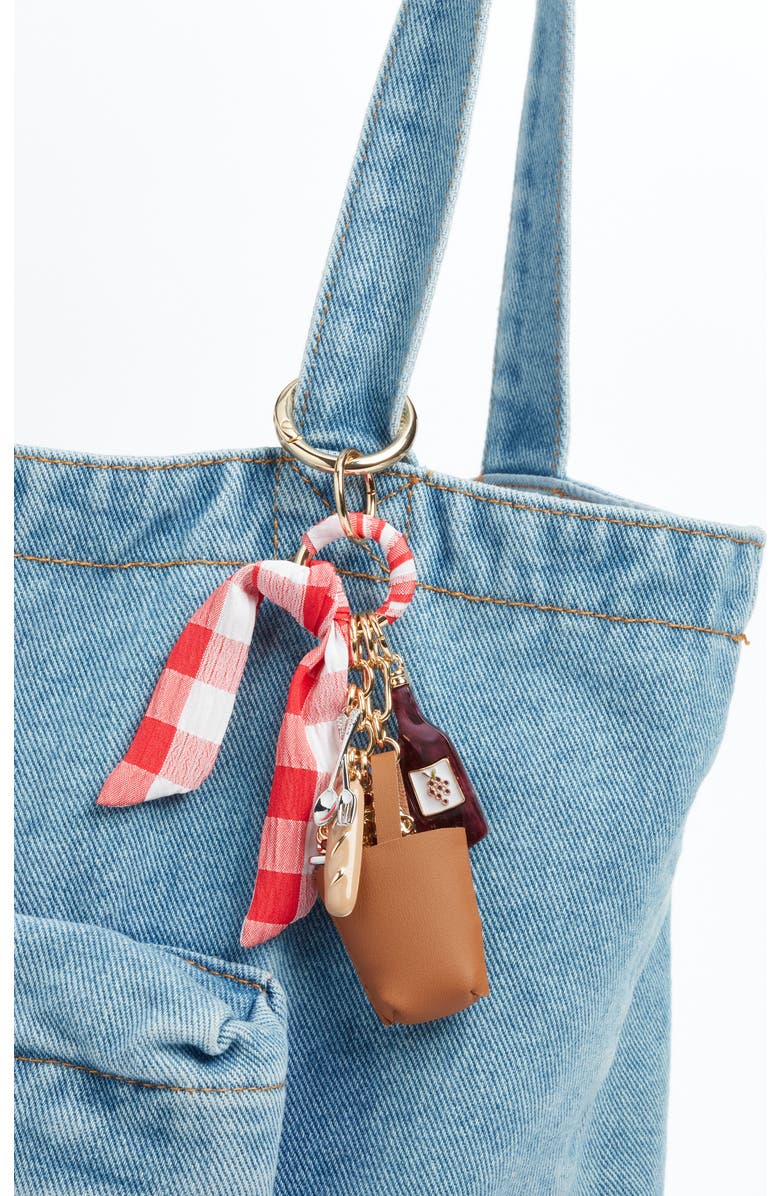 Chelsea28 Picnic Basket Bag Charm, Alternate, color, Red Multi- Gold