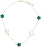 Juvell Mother of Pearl Quatrefoil Station Necklace