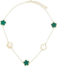 Juvell Mother of Pearl Quatrefoil Station Necklace