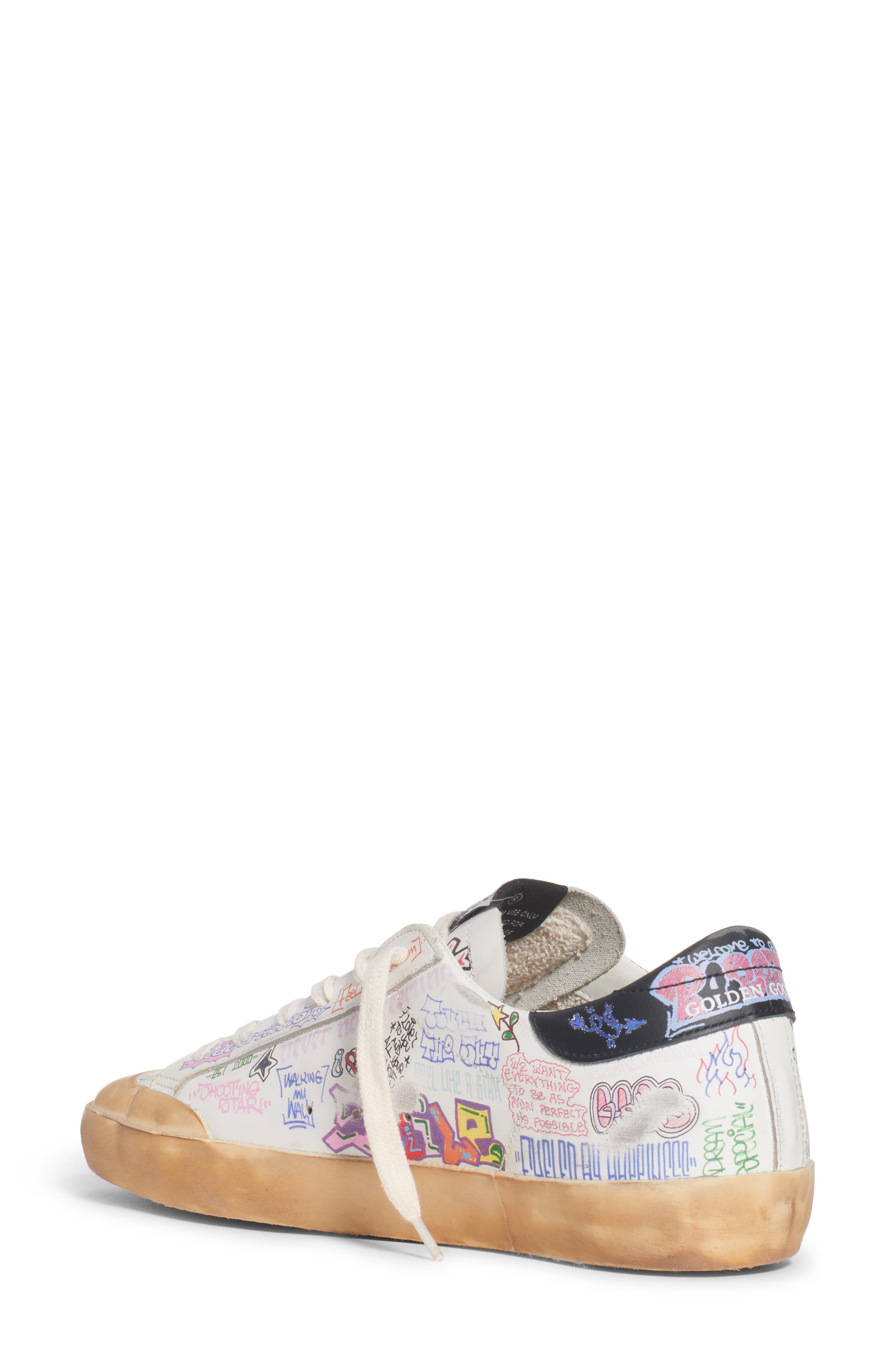 Golden Goose Super-Star Graffiti Low Top Sneaker, Alternate, color, 