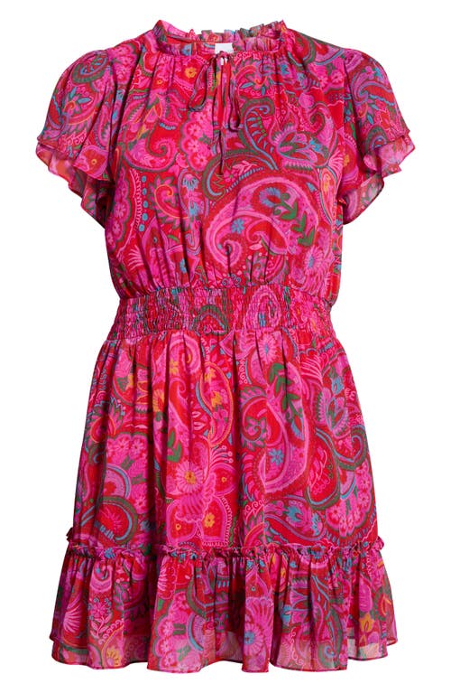 SUGARLIPS Anais Floral Print Ruffle Dress in Fuchsia Multi  product