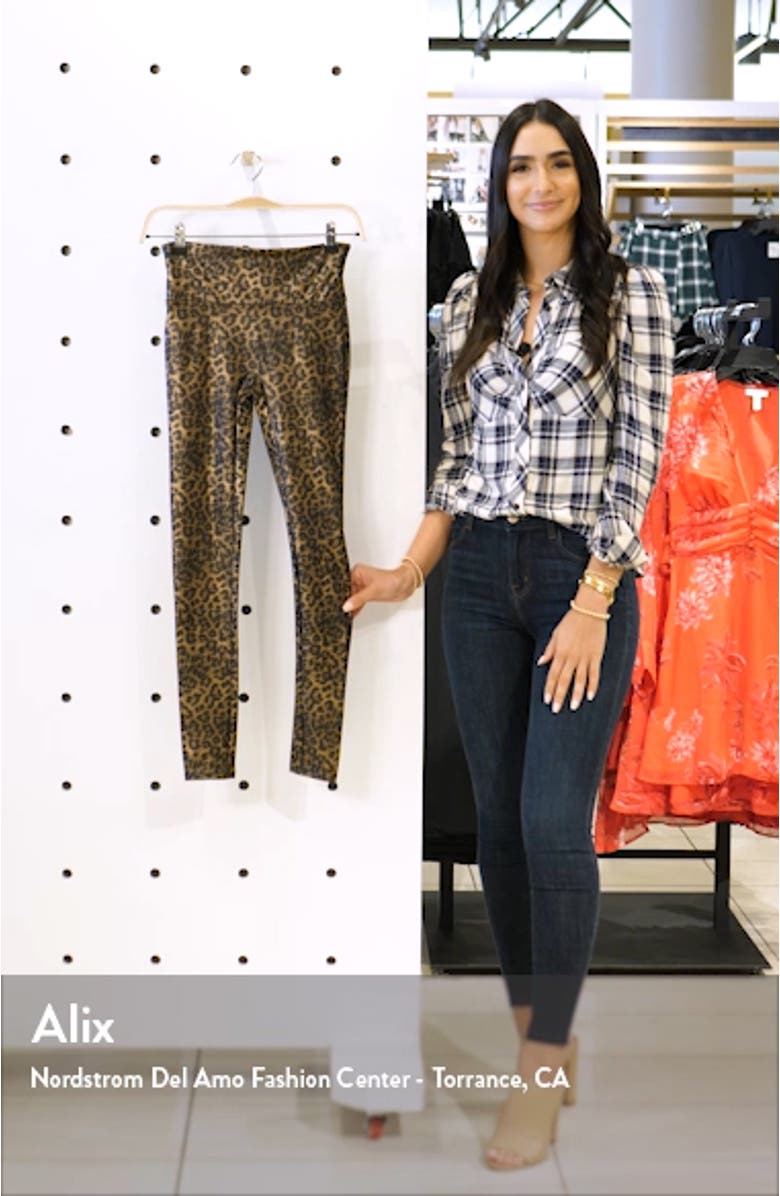 Leopard Print Faux Leather Leggings (, sales video thumbnail