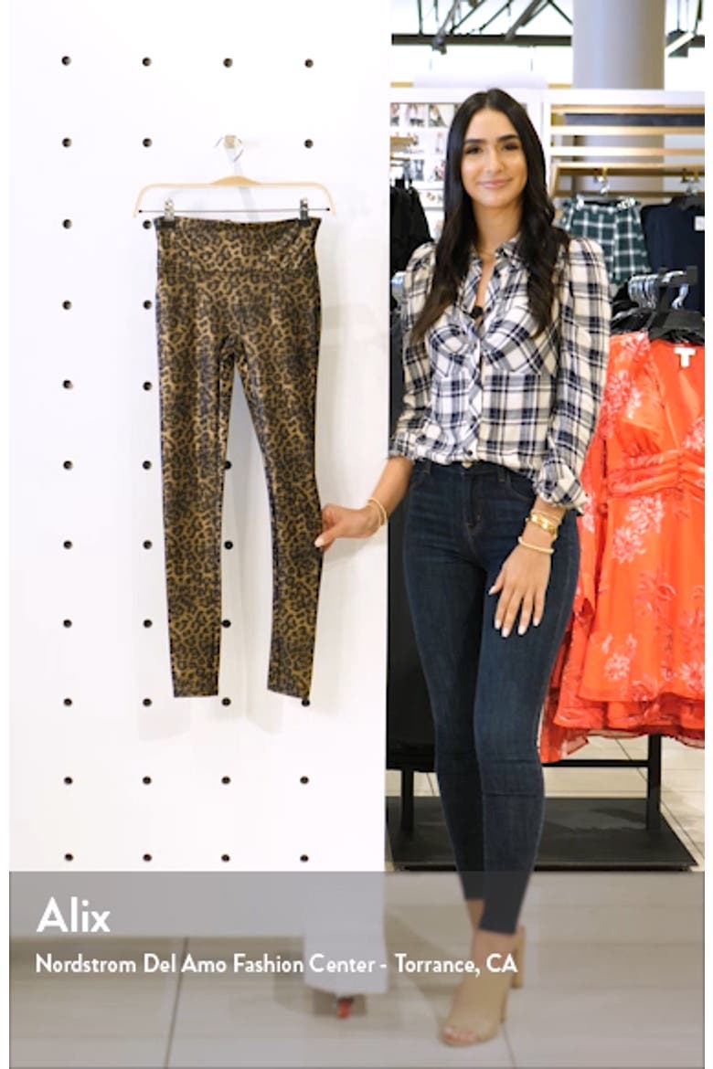 Leopard Print Faux Leather Leggings ( video
