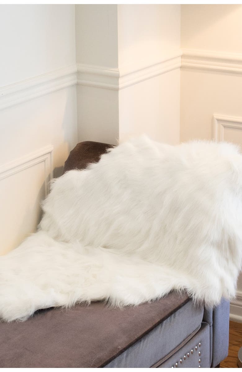 LUXE Faux Fur Gordon Rug - 2ft x 3ft - Off White, Alternate, color, Off White