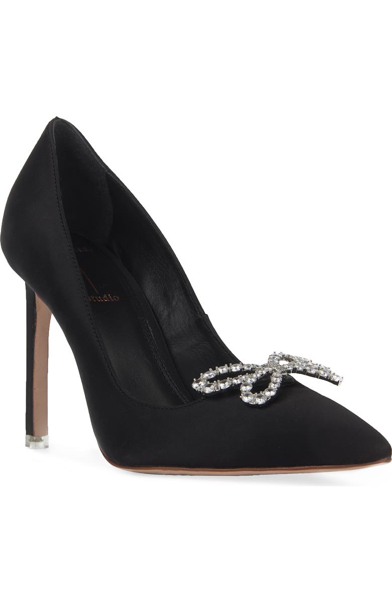 BLACK SUEDE STUDIO Tre Pointed Toe Pump, Main, color,