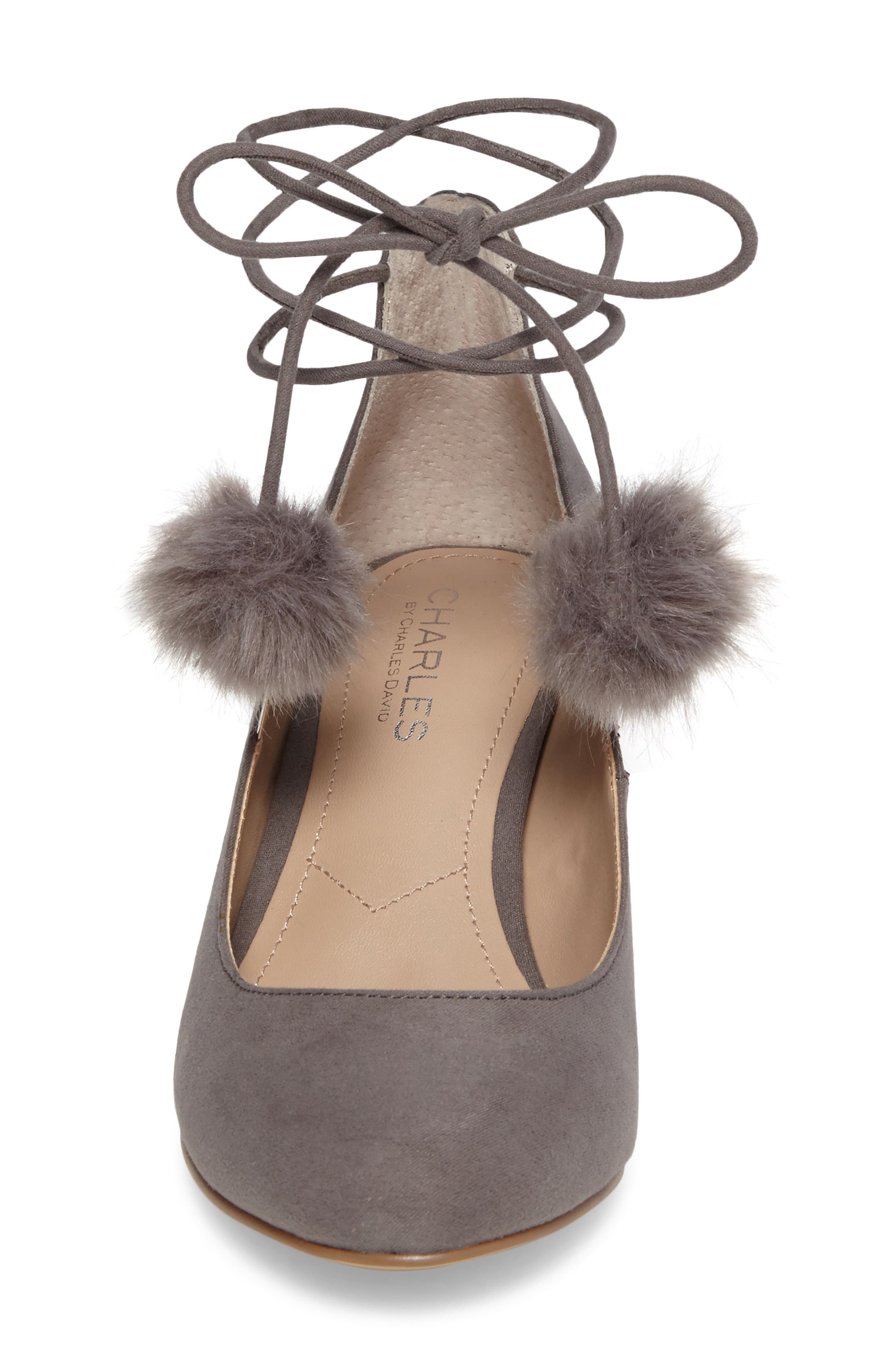 Charles by Charles David Libby Faux Fur Pompom Pump, Alternate, color, 