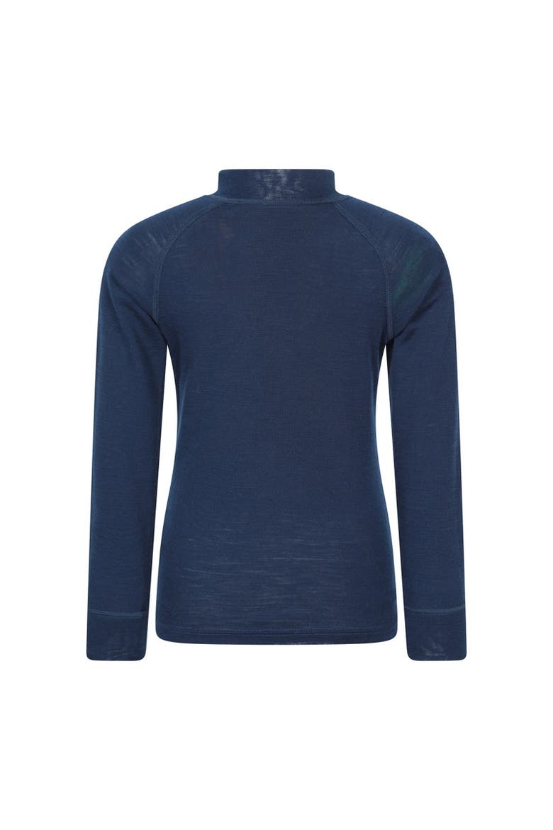 Childrens/Kids Merino Blend Half Zip Base Layer Top, Alternate, color, Navy