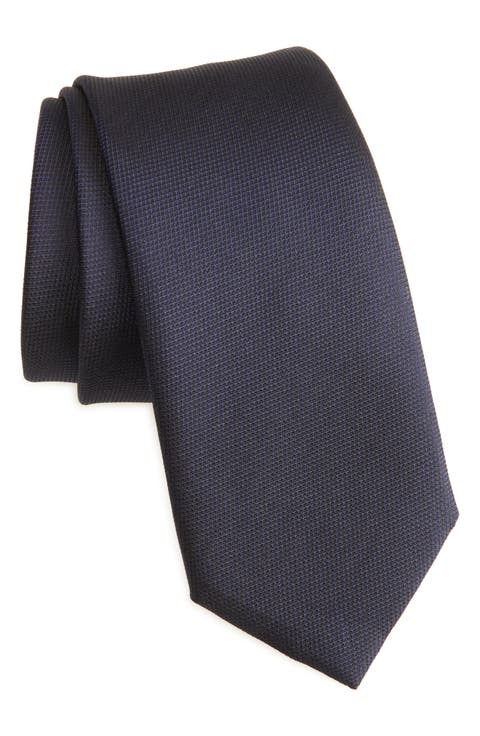 Solid Navy Silk Tie