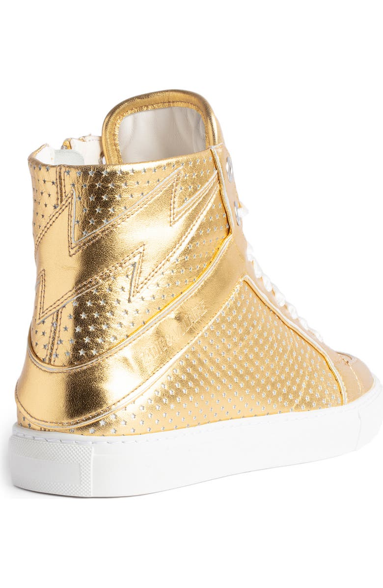 Zadig & Voltaire Flash Metallic High Top Sneaker, Alternate, color,