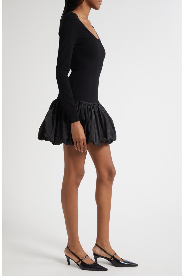 Brisa Long Sleeve Minidress, Alternate, color, BLACK
