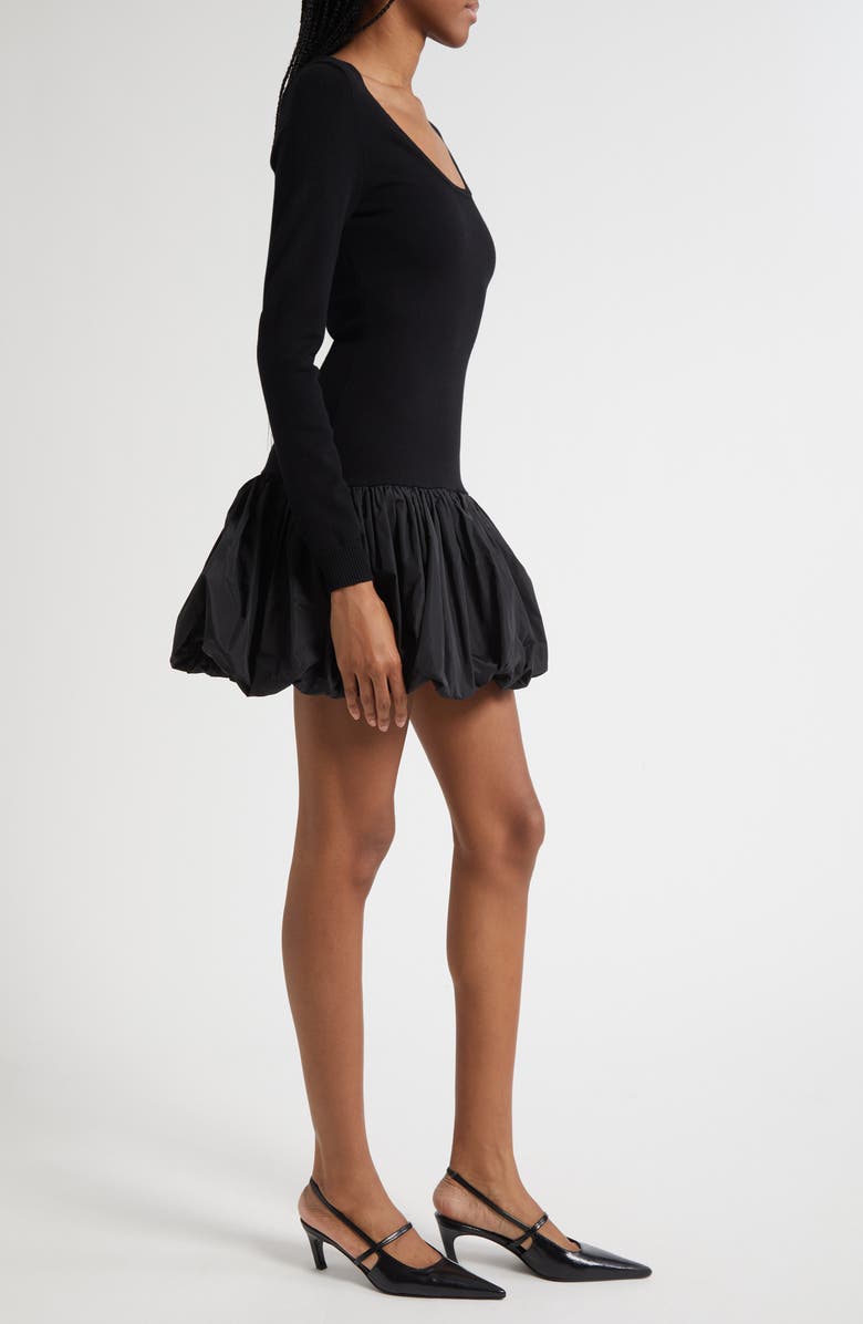 Cinq à Sept Brisa Long Sleeve Minidress, Alternate, color, Black