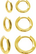 Adornia Set of 3 Huggie Hoop Earrings