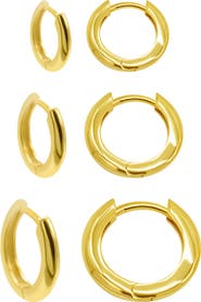 Adornia Set of 3 Huggie Hoop Earrings