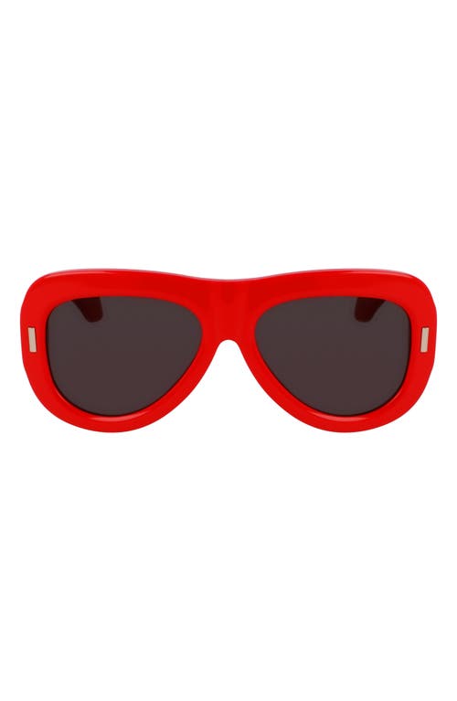 Ferragamo Rivets 57mm Aviator Sunglasses In Red
