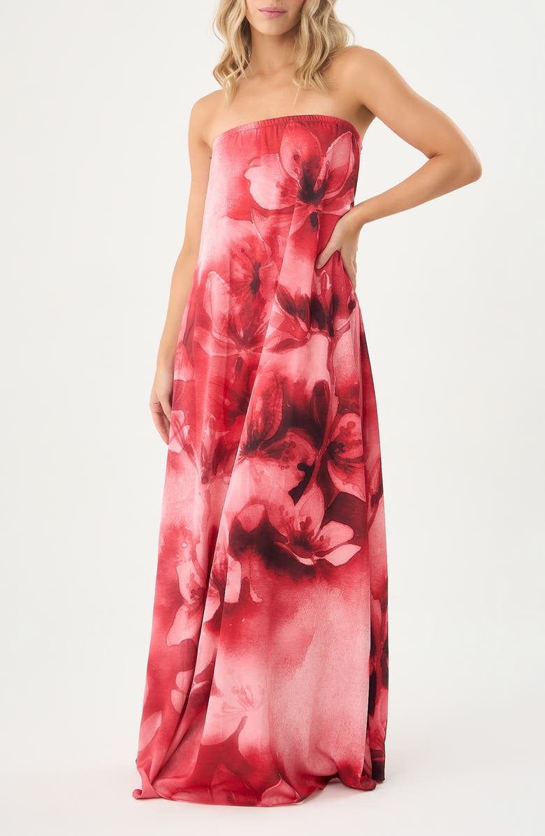 BOAMAR Mecan Floral Strapless Maxi Dress, Main, color, Pink Floral