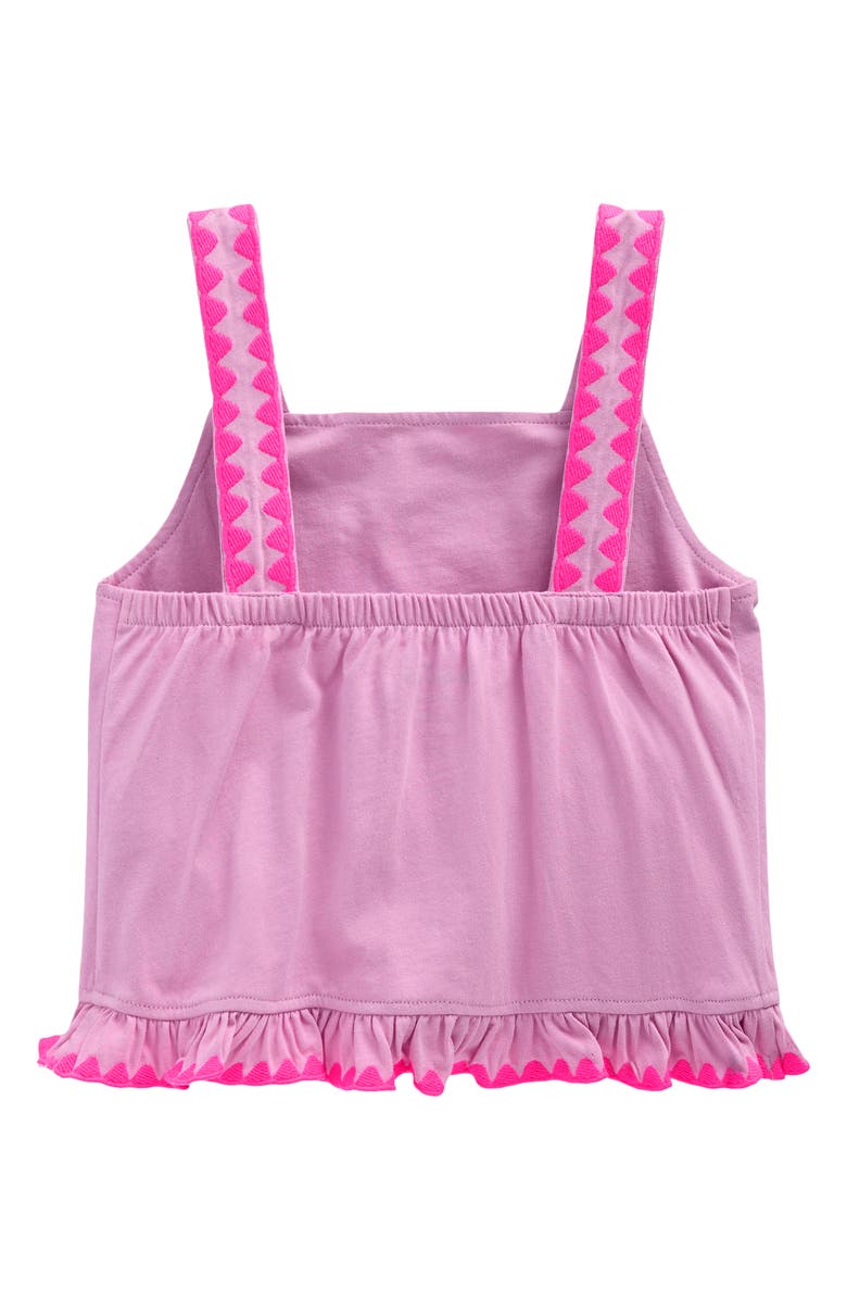 Mini Boden Kids' Embroidered Ruffle Tank, Alternate, color, Pink Punch Embroidery