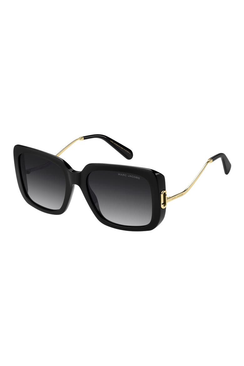 57mm Gradient Square Sunglasses, Alternate, color, BLACK/ DARK GREY SF