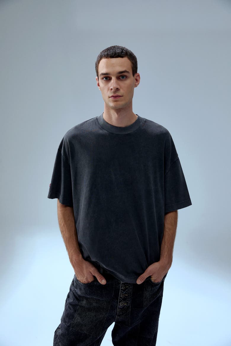 Cotton Your *Itch Acid Washed Tshirt, Alternate, color, BLACK