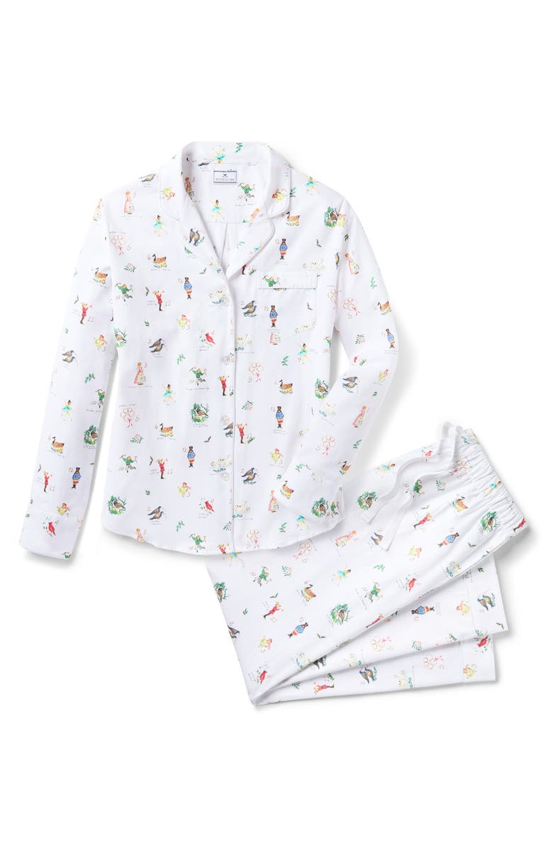 Petite Plume Holiday Print Cotton Twill Pajamas, Alternate, color, 