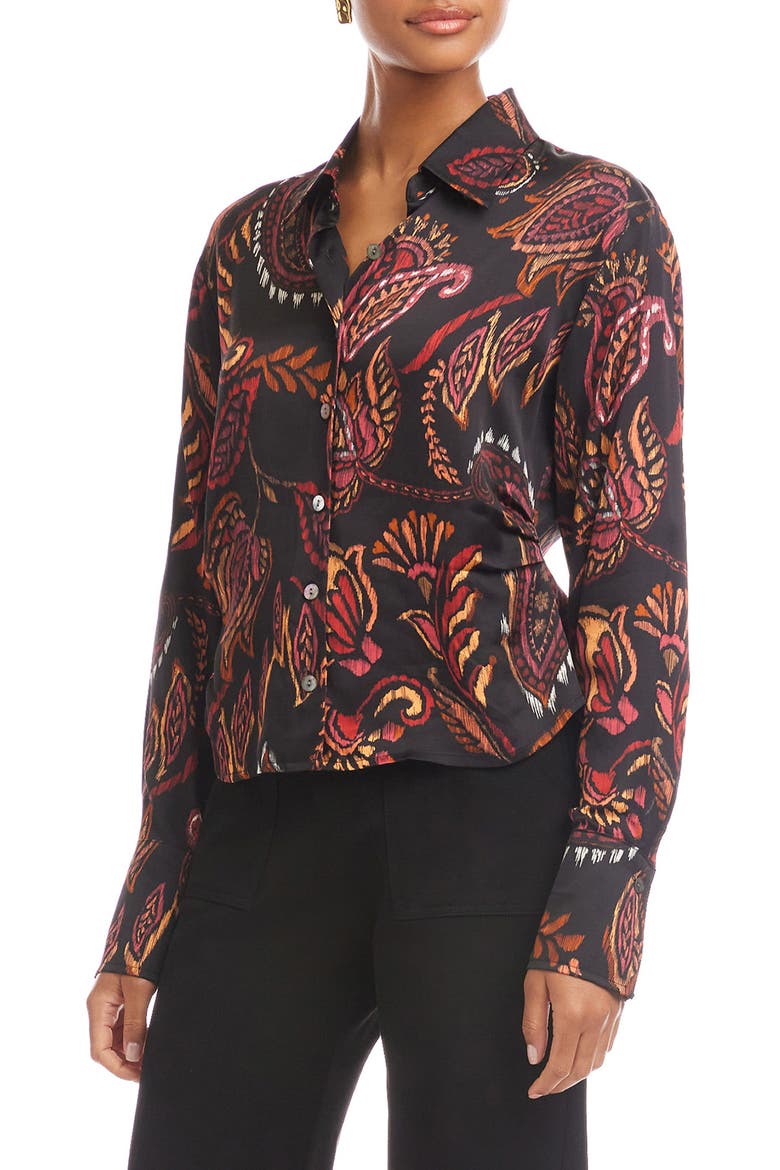 Tawnie Print Side Pleat Shirt, Main, color, PAISLEY