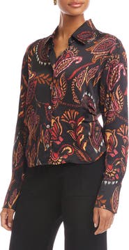 FIFTEEN TWENTY Tawnie Print Side Pleat Shirt