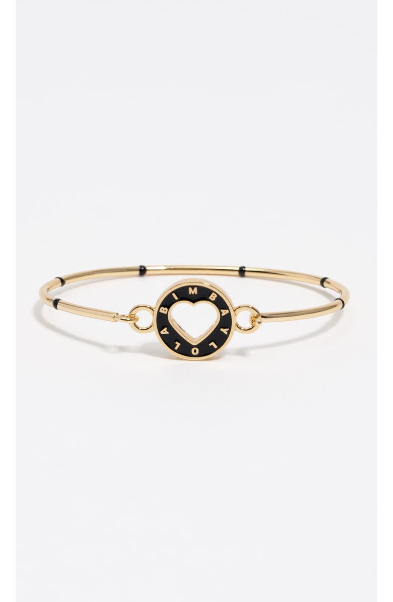 Bimba y Lola Heart Logo Rigid Bracelet, Alternate, color, Black