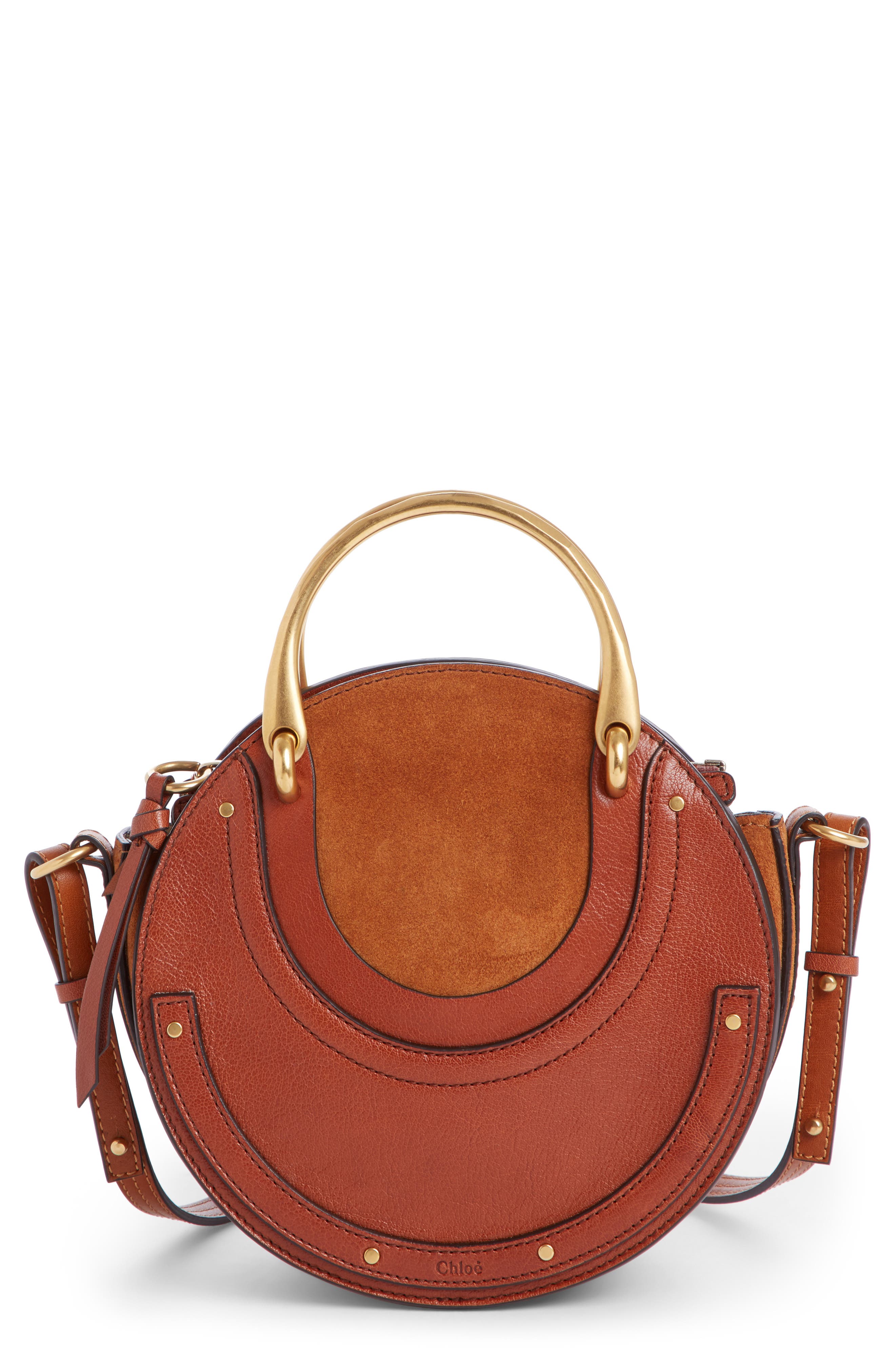 Pixie Leather Crossbody Bag, Main, color, SAFFRON RED
