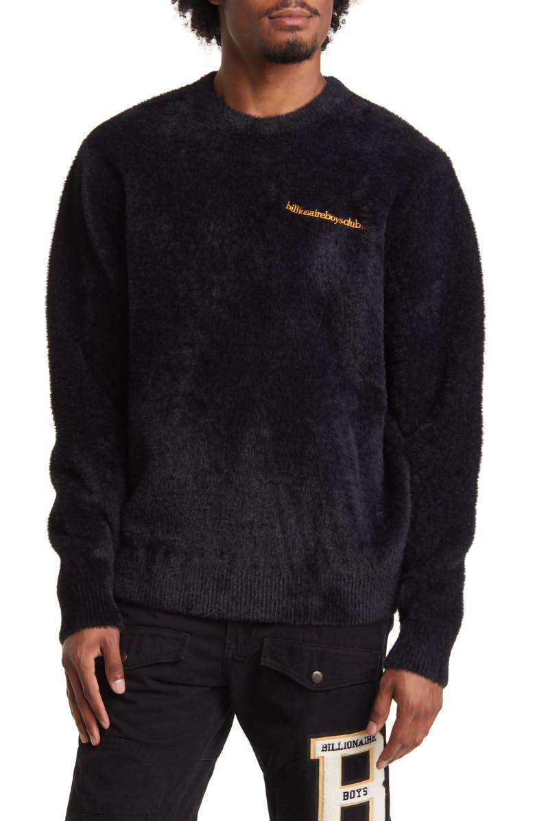 Billionaire Boys Club Embroidered Fuzzy Sweater, Main, color, 