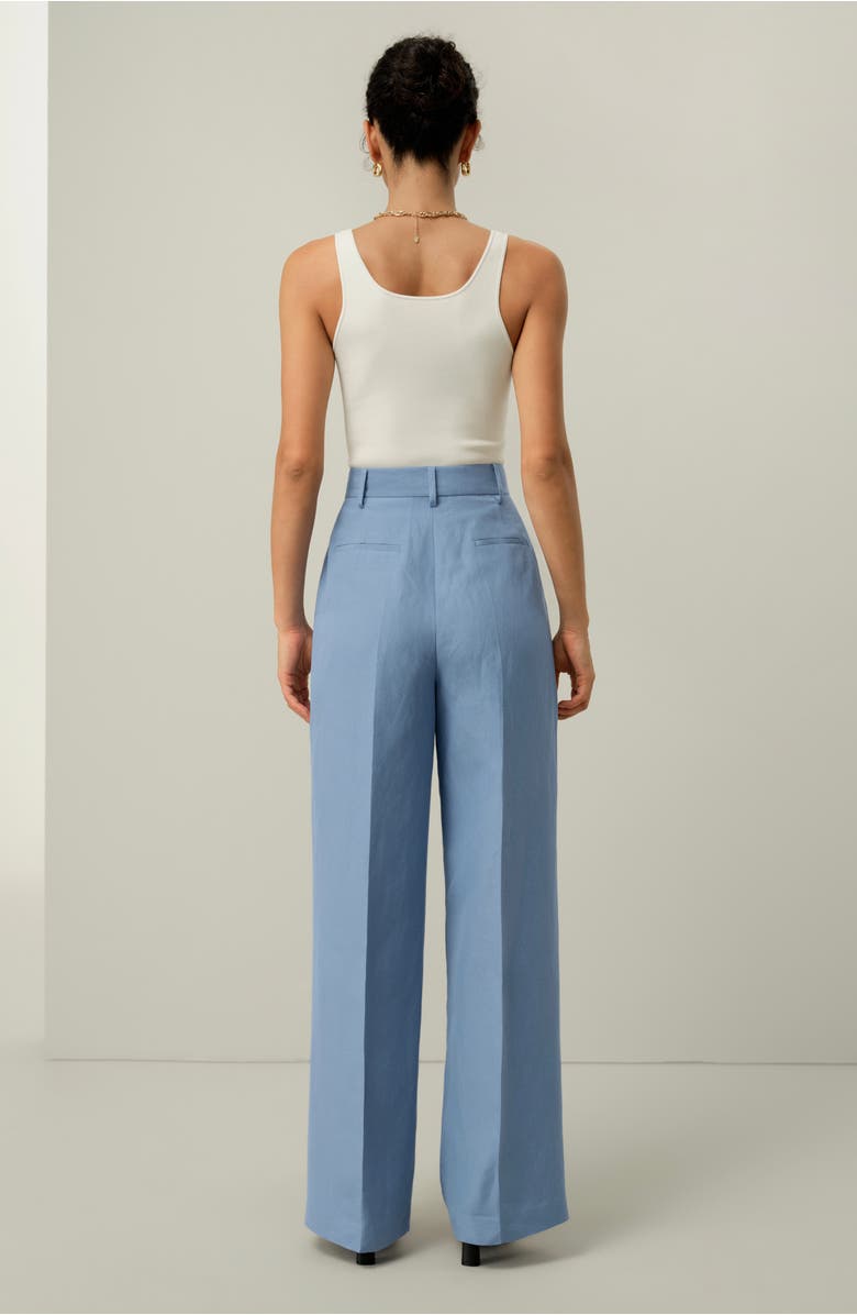 Lilysilk Silk Linen Wide Leg Pant, Alternate, color, Chambray Blue