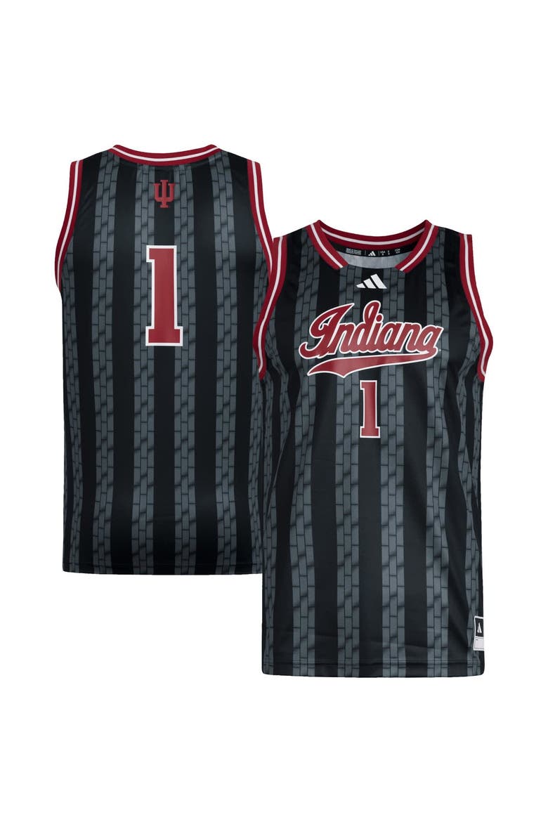 Men's adidas #1 Black Indiana Hoosiers Replica Swingman Jersey, Main, color, Black