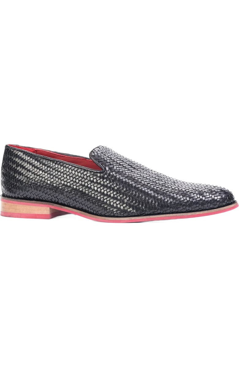 CARLOS SANTANA Gibson Weave Loafer, Alternate, color, Black