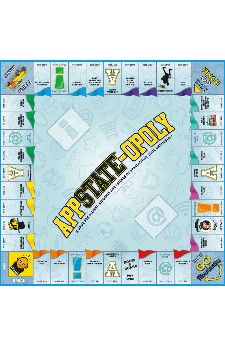Late for the Sky Appalachian State Univ App Stateopoly Monopoly Board Game, Alternate, color,