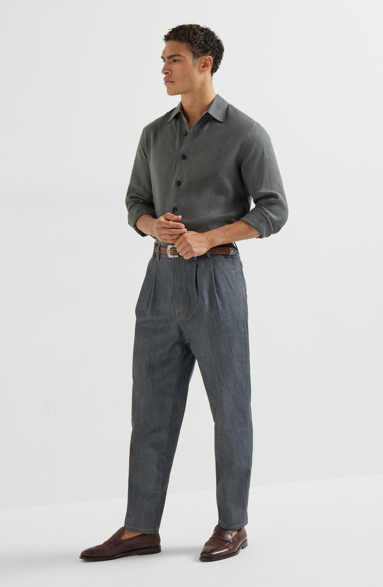 Brunello Cucinelli Comfort denim trousers, Alternate, color, Medium Grey