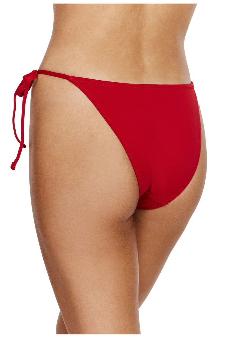 Beach Time Side Tie Bikini Bottom, Alternate, color, Red