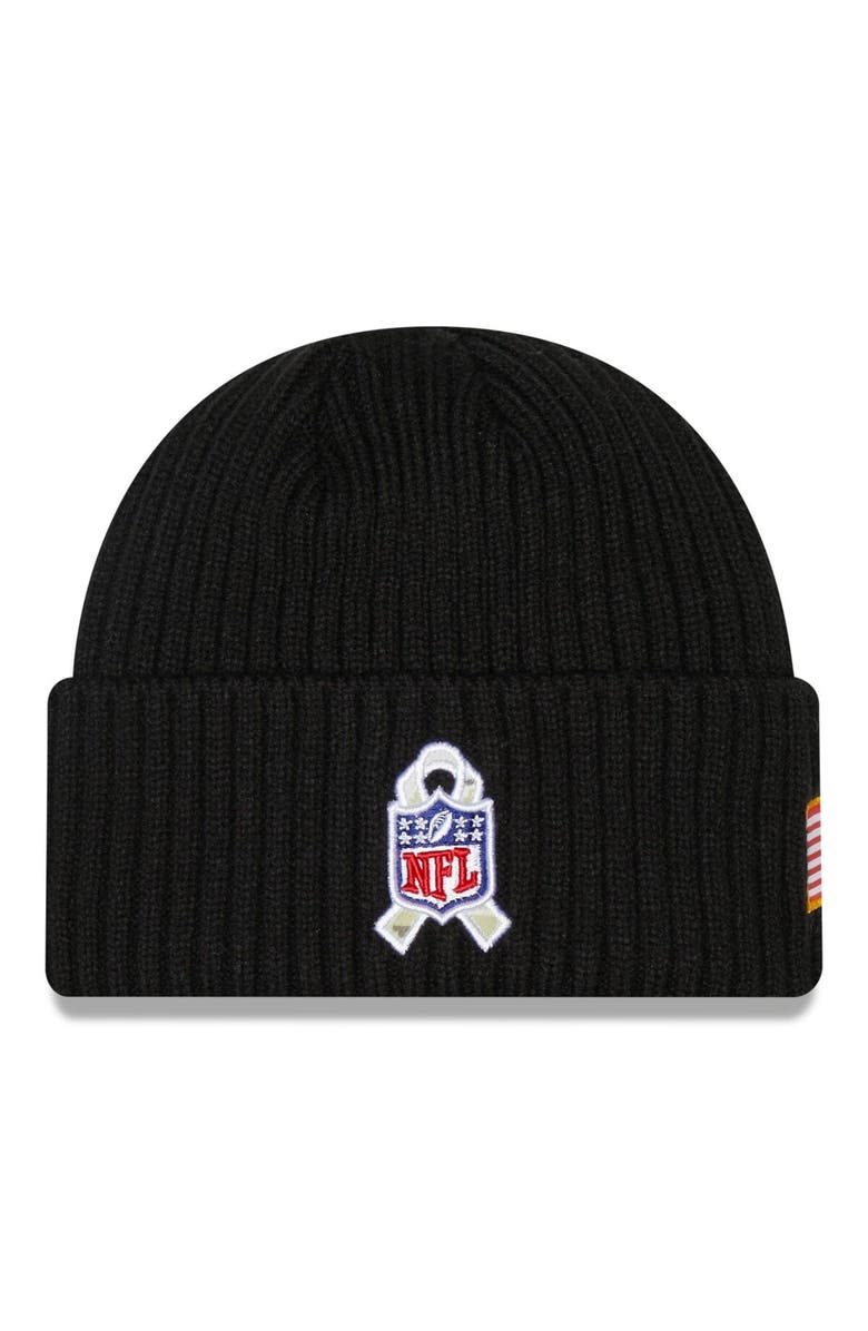 New Era Youth New Era Black Los Angeles Chargers 2022 Salute To Service Knit Hat, Alternate, color, 