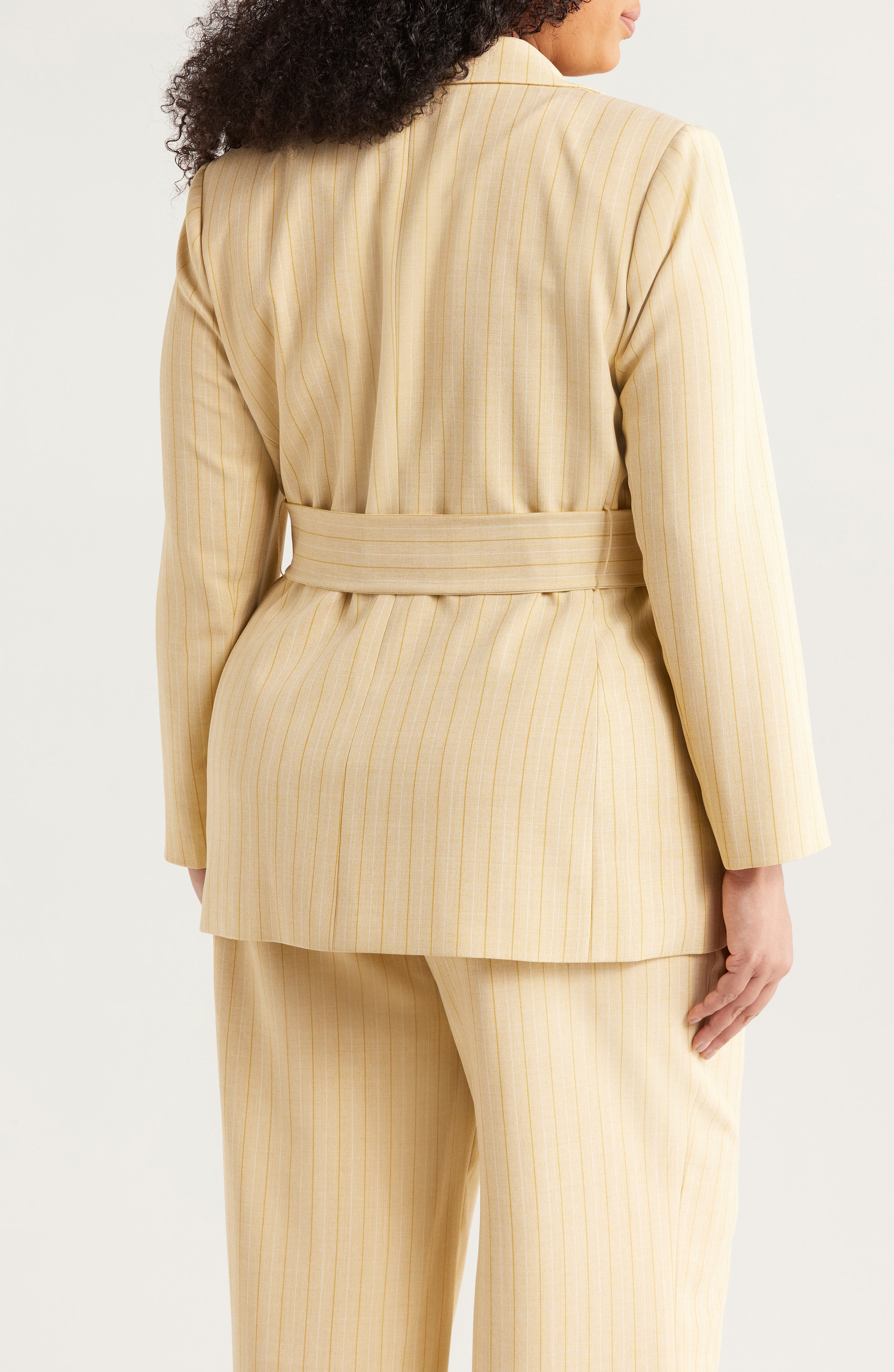Pinstripe Belted Blazer - image 2