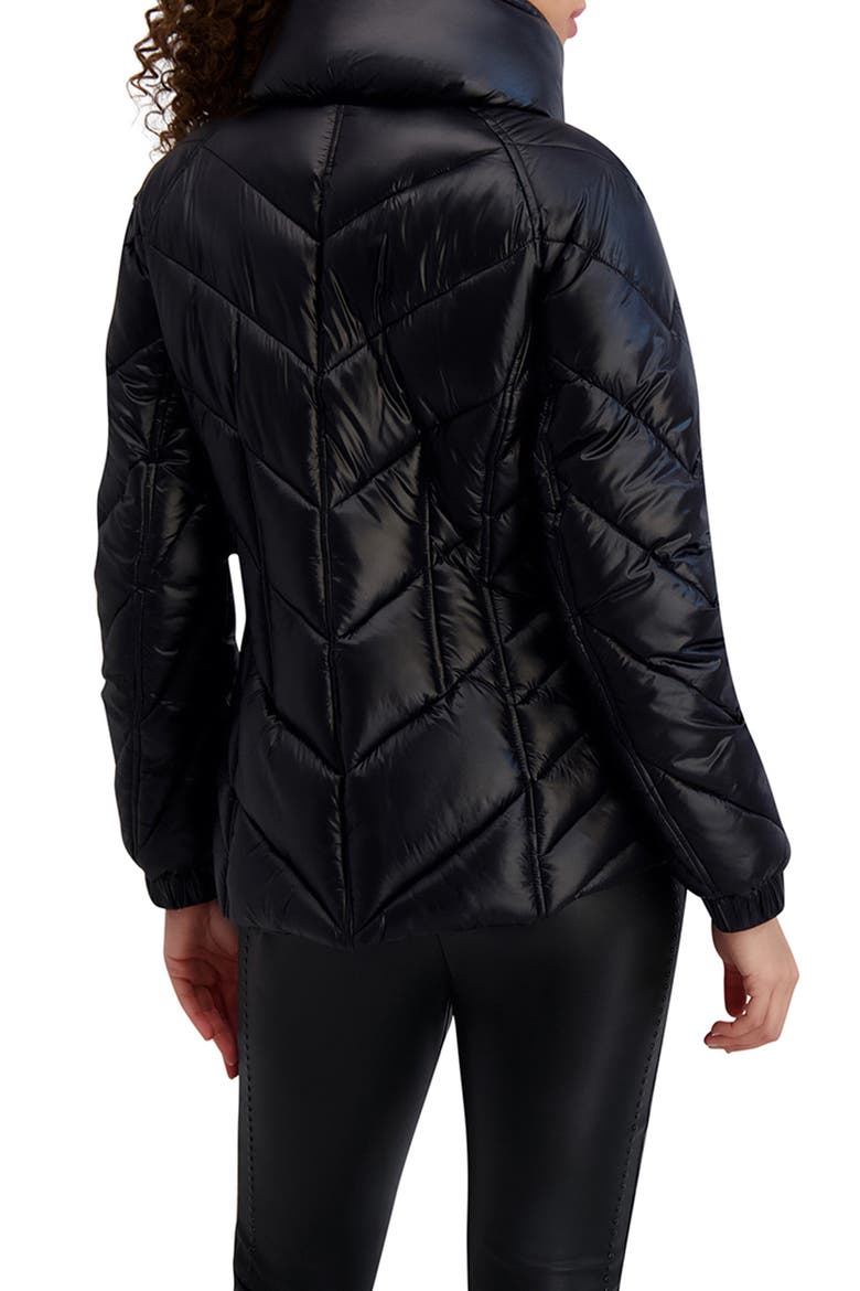 Raglan Sleeve Puffer Jacket, Alternate, color, BLACK