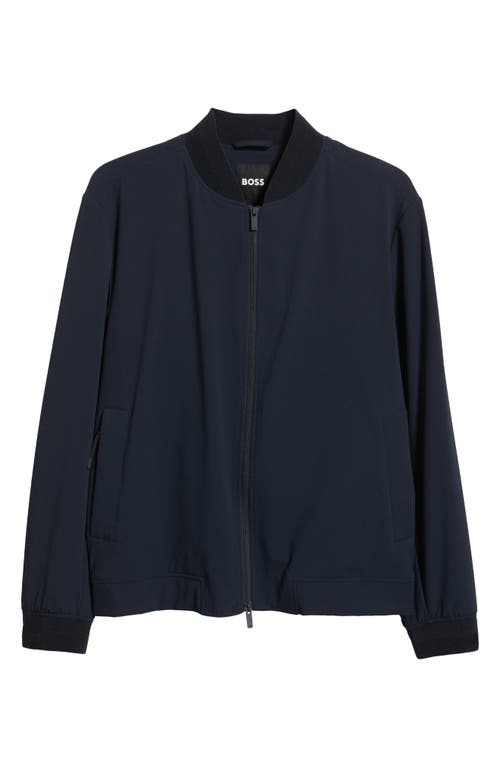 Hugo Boss Boss Carper Linen Blend Jacket In Blue